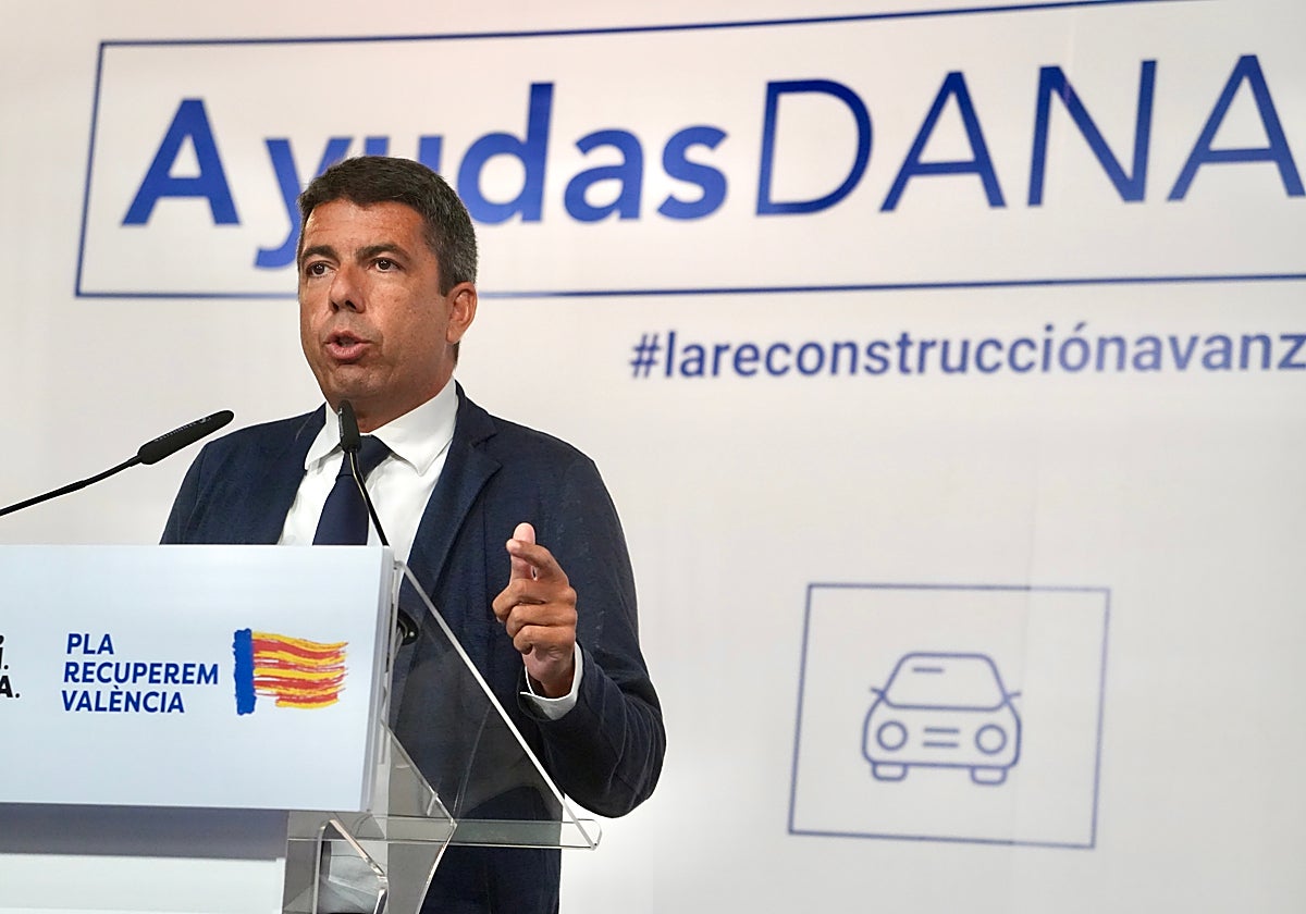 El president de la Generalitat, Carlos Mazón, este martes en el Palau.