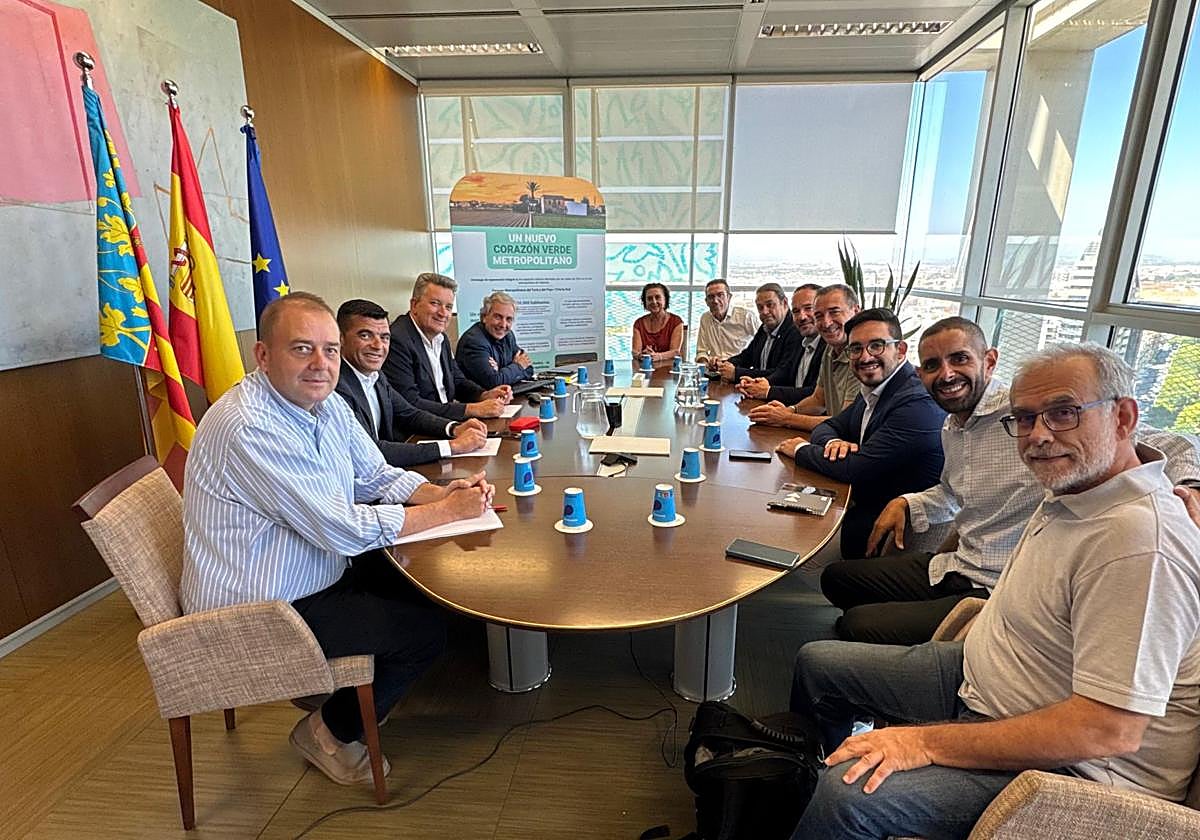 Reunión de los alcaldes con el conseller Martínez Mus este martes.