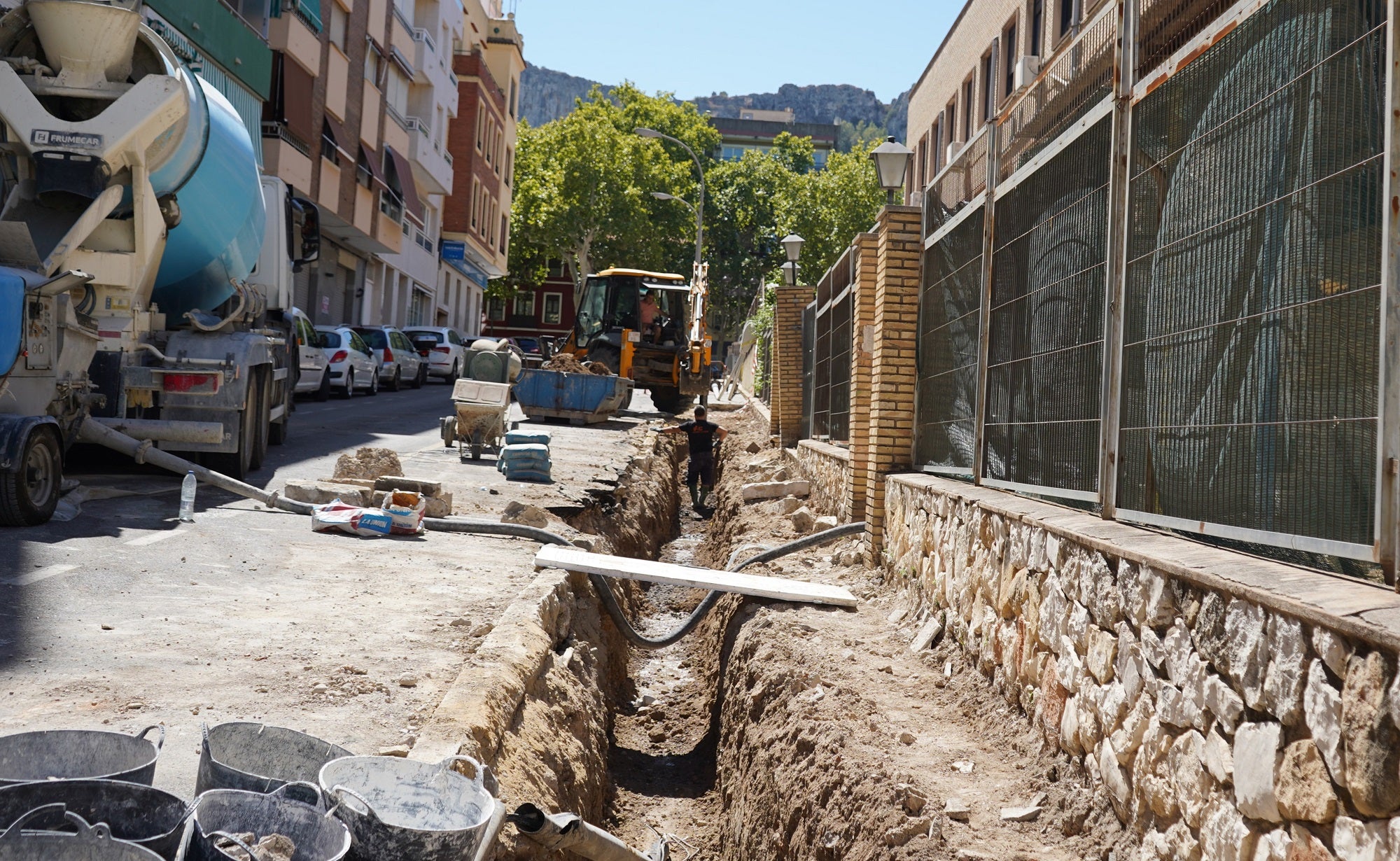 La obra que se está realizando en la calle Gonzalo Viñes.