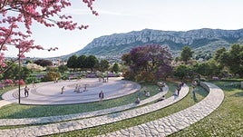 Recreación de una parte del Bosc de Diana proyectado en Dénia.