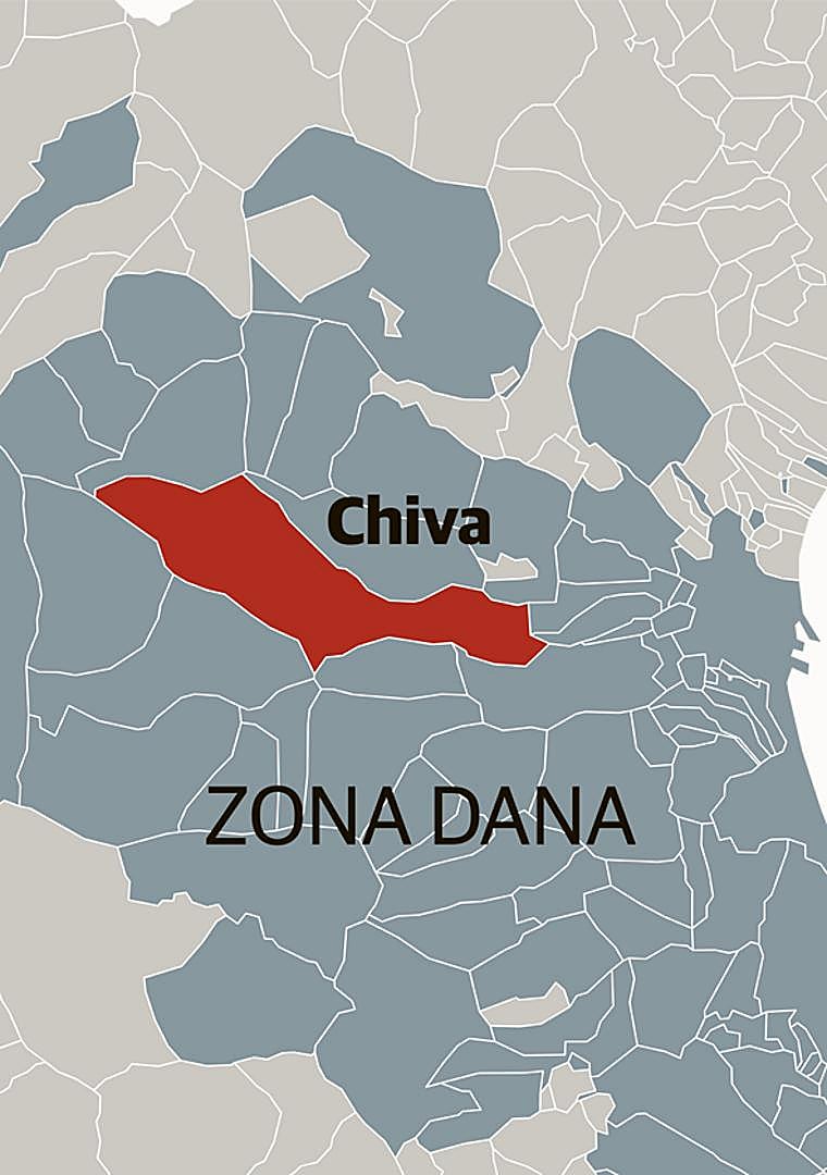 Imagen - Ubicación Chiva dentro de la zona afectada.