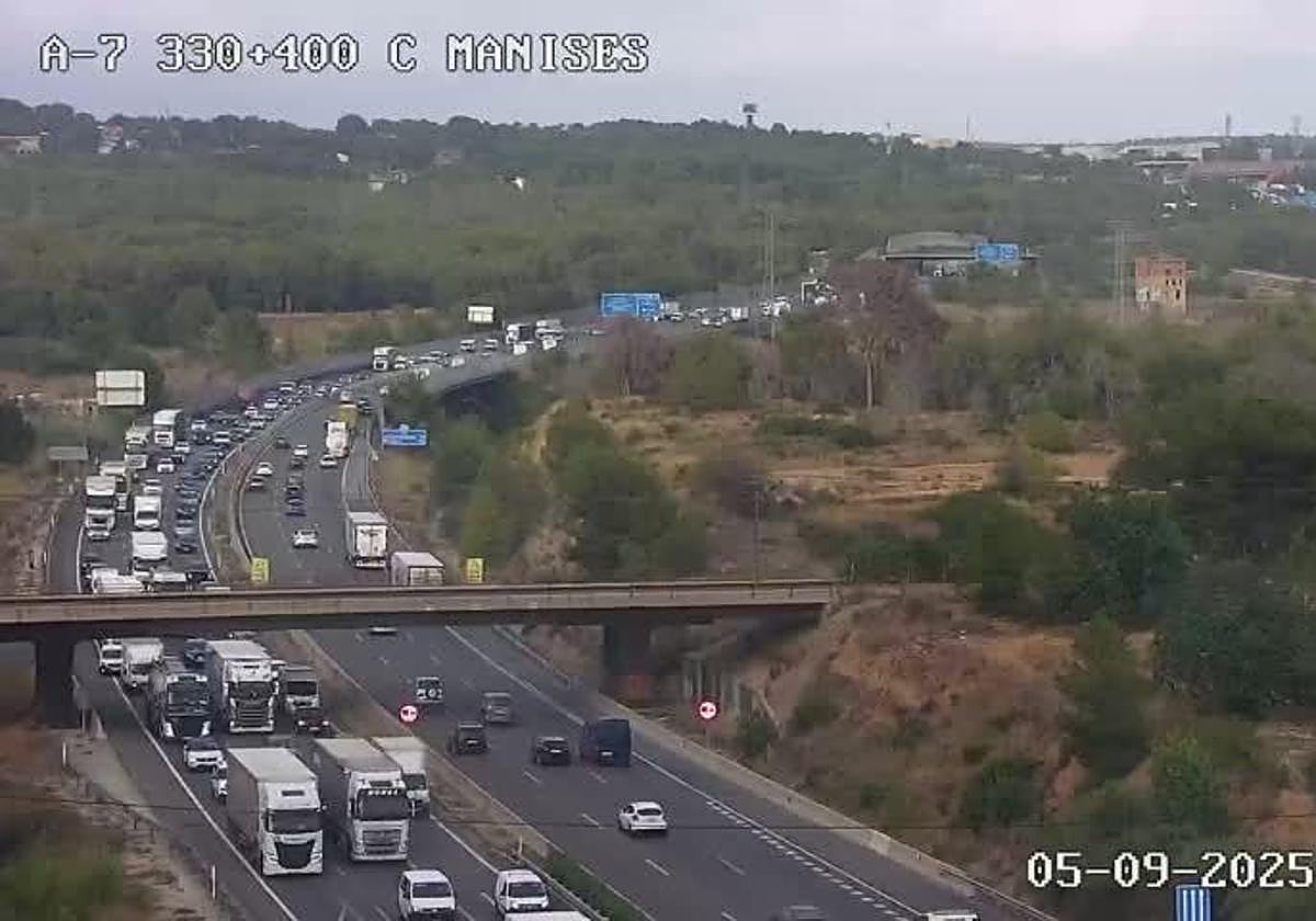 Atascos en la A-7 este vienes.