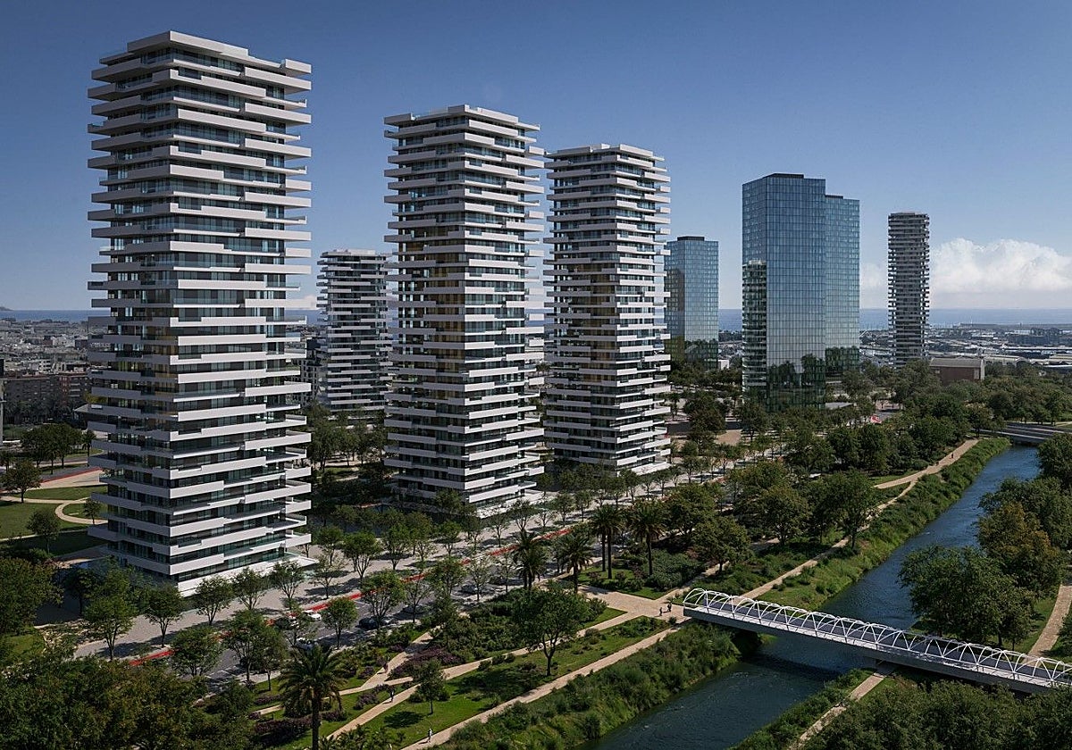 Figuración virtual del plan de urbanización del Grao de Valencia.