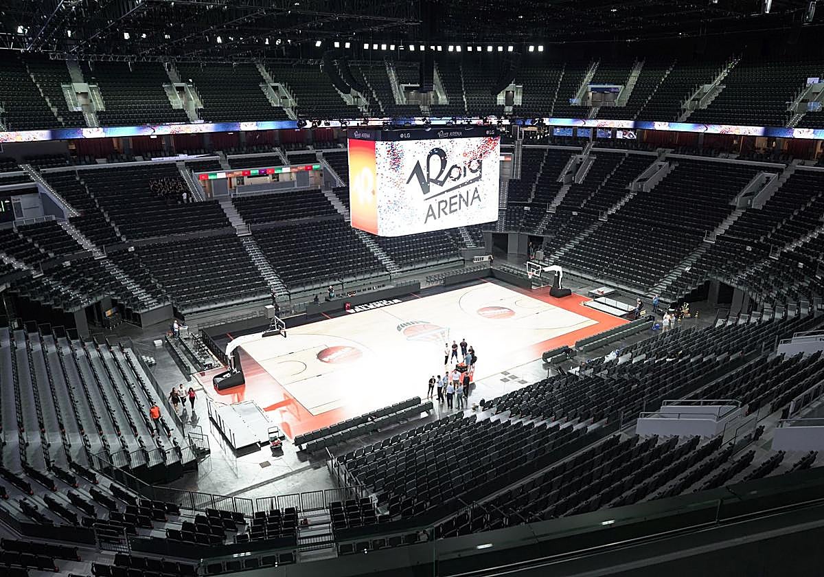 El interior del Roig Arena, en modo baloncesto.