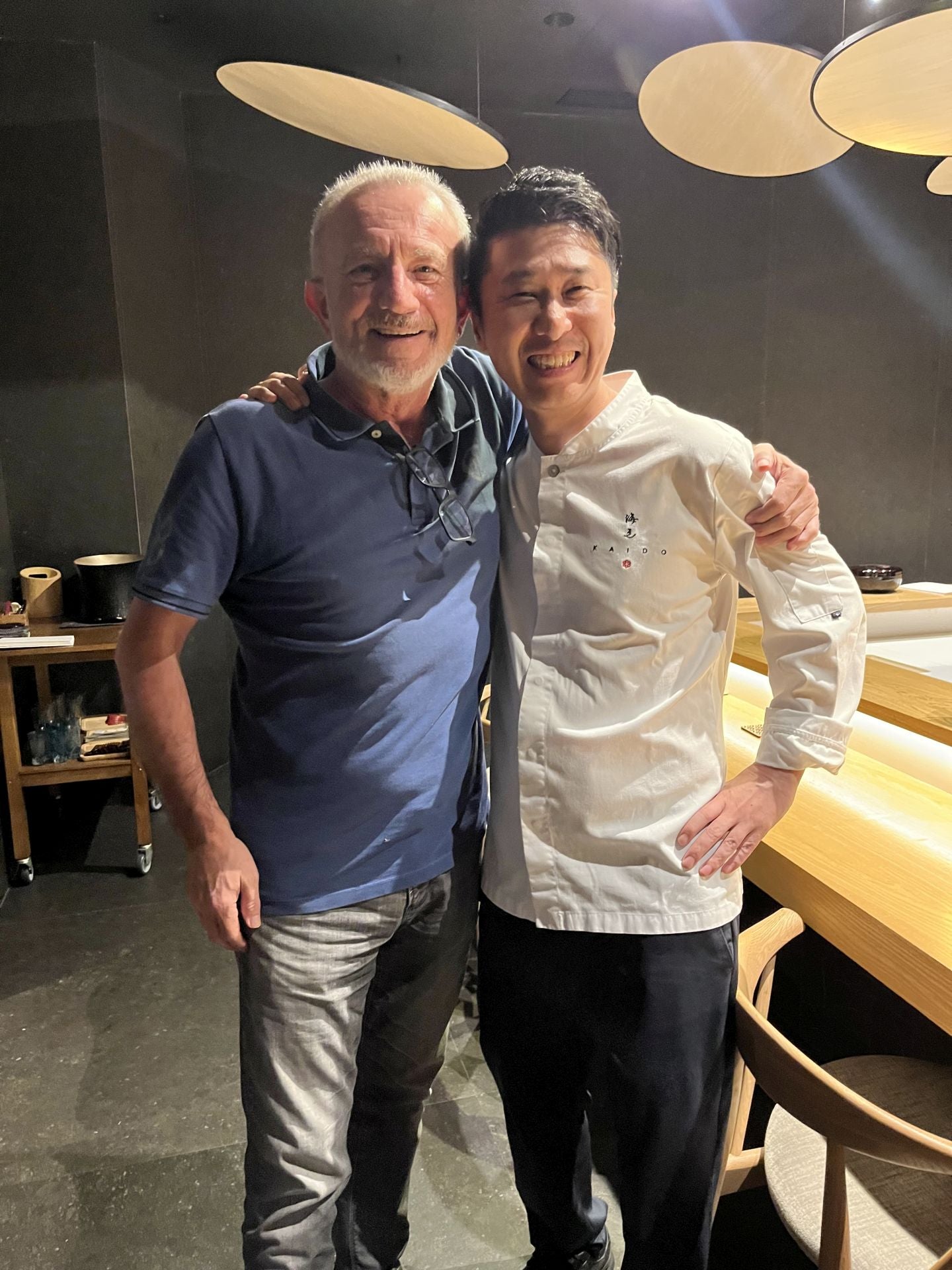 Sergio Terol y Yoshikazu Yanome en el restaurante Kaido.