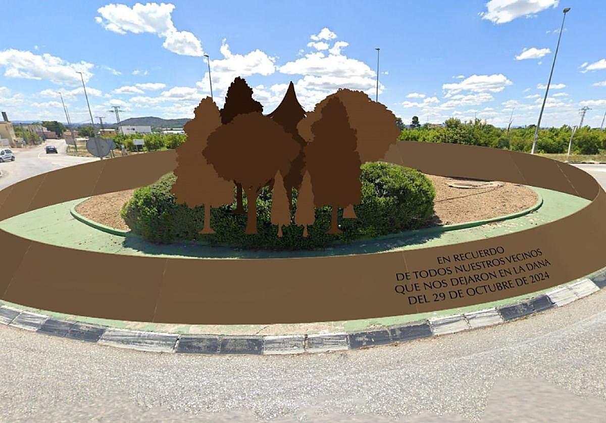 Recreación del monumento que se levantará en la rotonda.