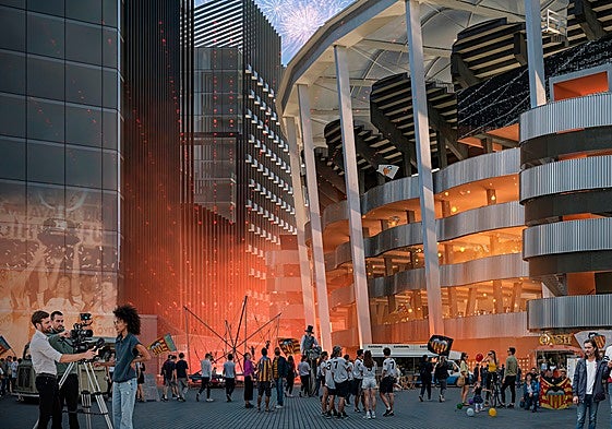 Recreación de la fan zone del futuro Nou Mestalla.