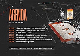 Agenda de la ornada de puertas abiertas del Roig Arena para los abonados del Valencia Basket.