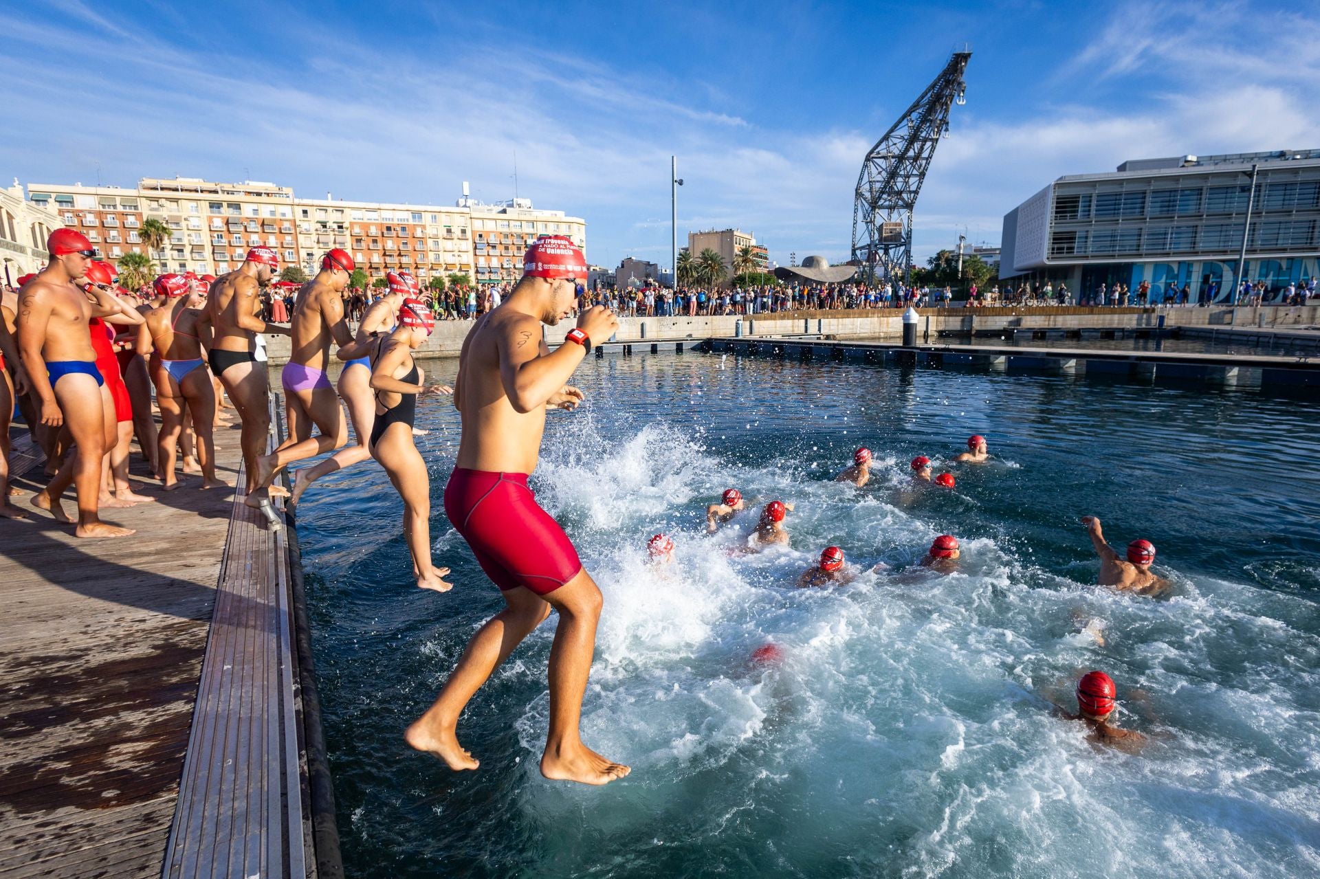 Búscate en la Travesía a nado del Puerto de Valencia de este sábado