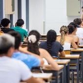 Alumnos durante la primera convocatoria de julio de la selectividad.