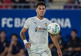 Hugo Duro, ante el Barça.