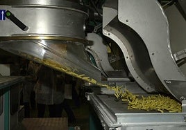 Línea de producción de pasta, en una imagen de archivo.