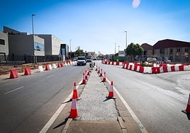Estado actual de las obras en la rotonda.