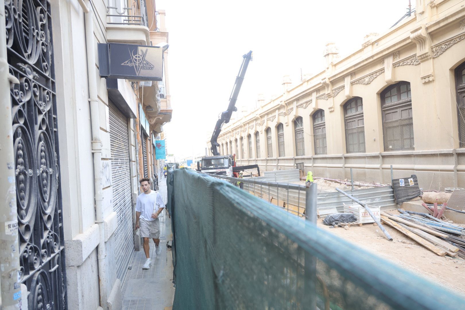 Obras en la calle Alicante de Valencia