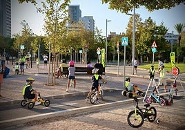 El parque de educación vial, en plenas actividades.