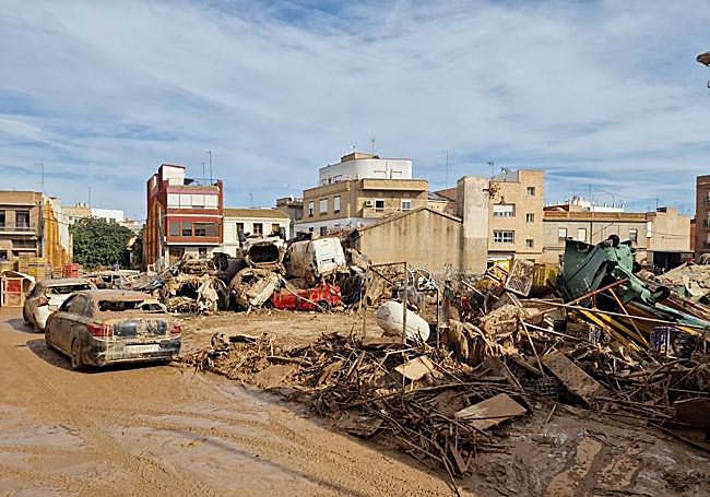 Restos de la dana poco después del 29 de octubre en Albal.