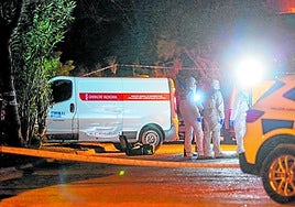 Agentes de criminalística de la Guardia Civil durante el levantamiento de los cadáveres en El Saler.