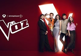 Eva González y los coaches de 'La Voz'.