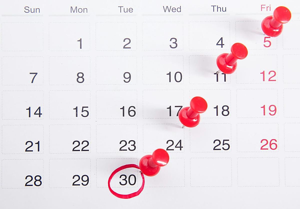 Un calendario en una imagen de archivo.