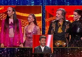 Aless Gibaja y Pepe Navarro en 'Bailando con las estrellas', este sábado.