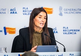 Ruth Merino, en una rueda de prensa del Consell.