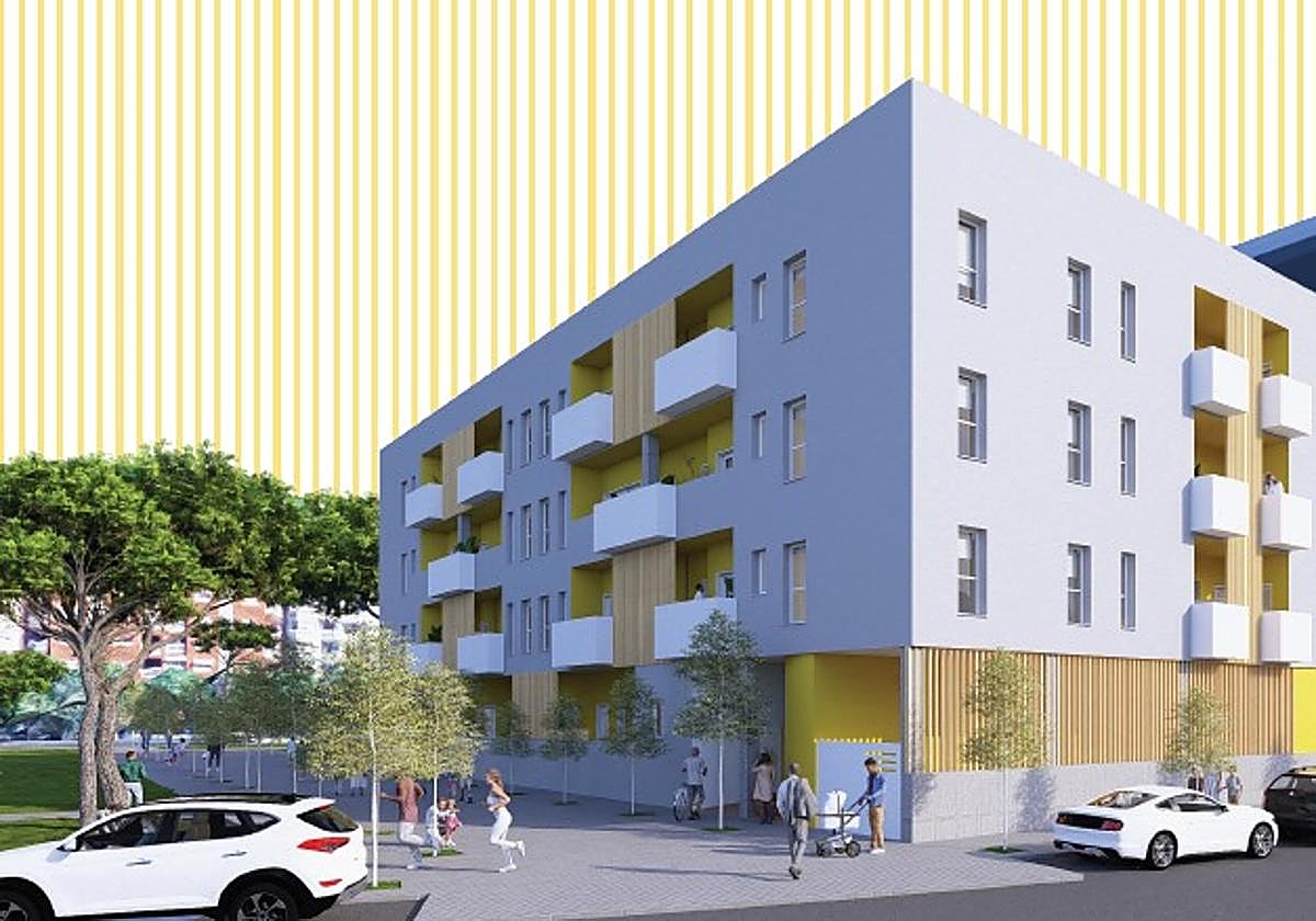 Maqueta del futuro edificio en Gandia.