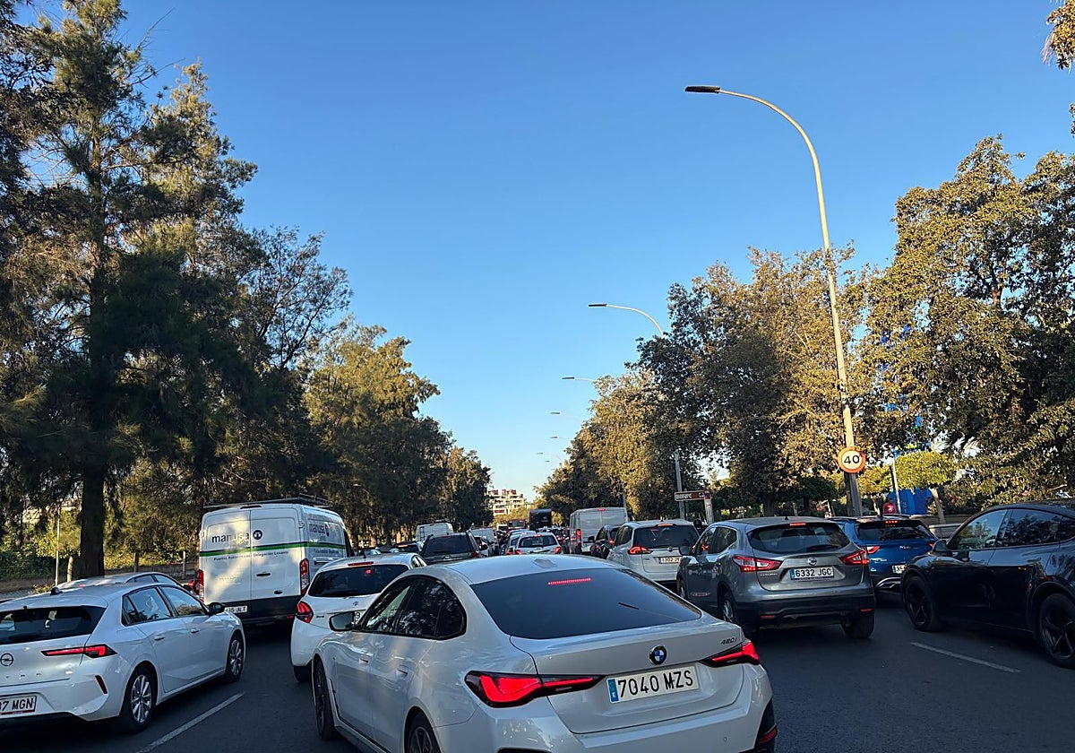 Embotellamiento hoy en Valencia.
