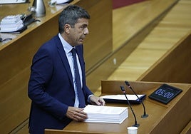 Carlos Mazón, este martes en Les Corts.