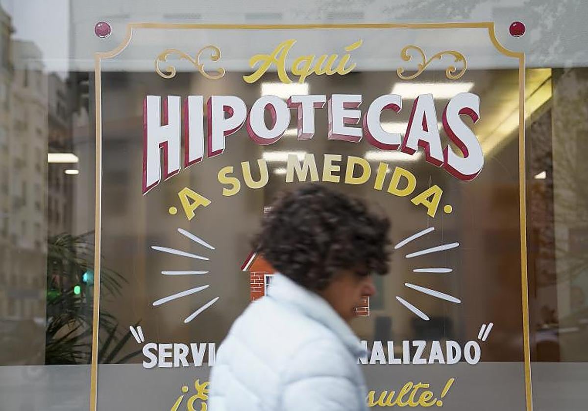 Anuncio de una hipoteca en una imagen de archivo.