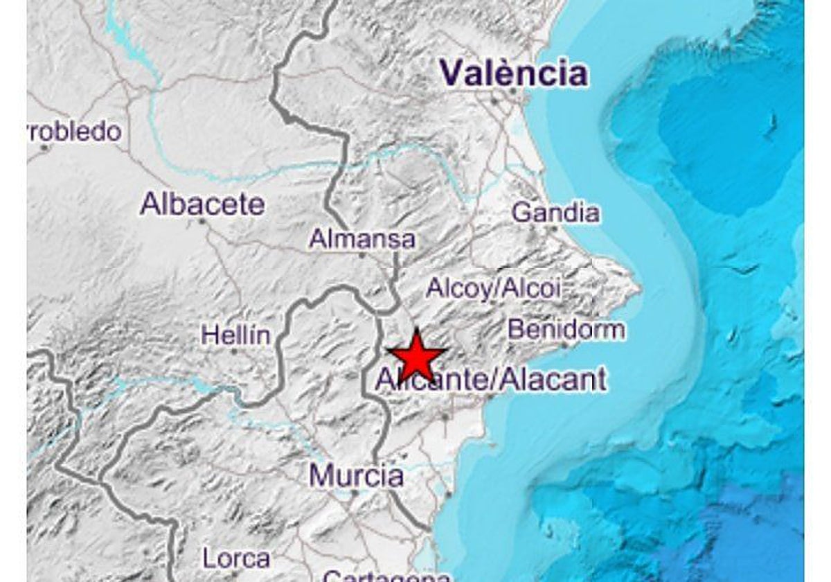 El noroeste de Elda registra un terremoto de magnitud 2,1