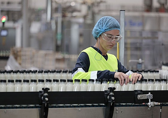 Una trabajadora de la planta de Aldaia.