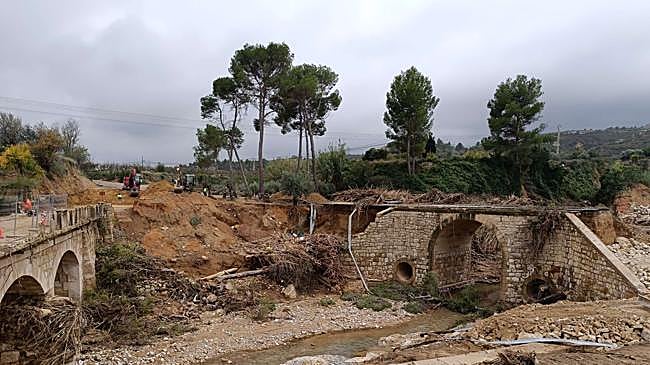 Imagen antes - Reconstrucción de un puente en Buñol.