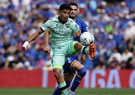 Roger Brugué, ante el Getafe.