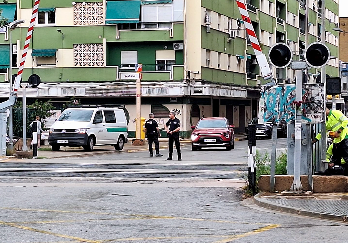 Barreras del paso a nivel de Alfafar.