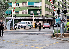 Barreras del paso a nivel de Alfafar.