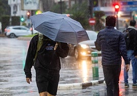 Lluvia en Valencia este lunes, imagen de archivo.