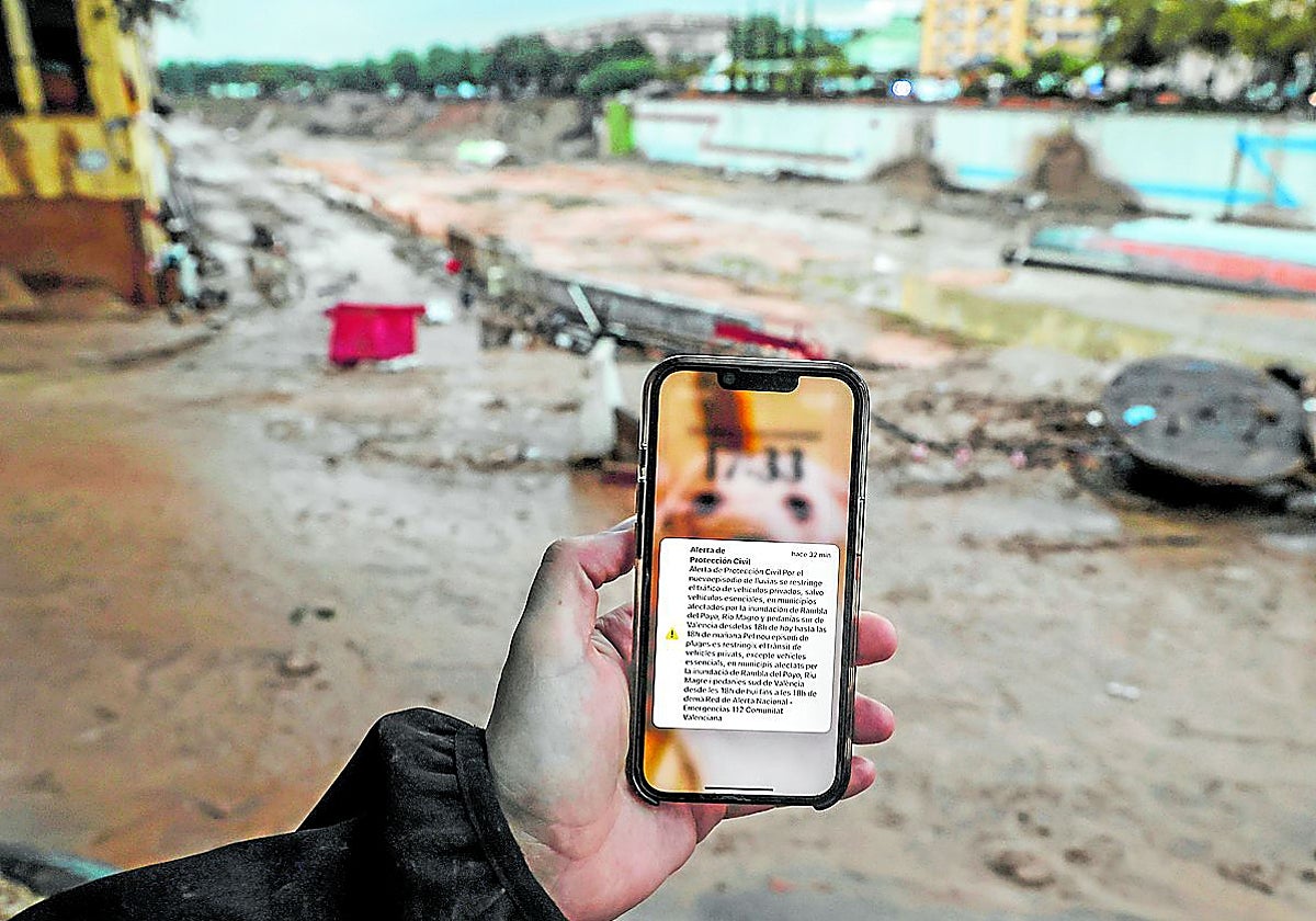 Mensaje del Es Alert el día de la dana.