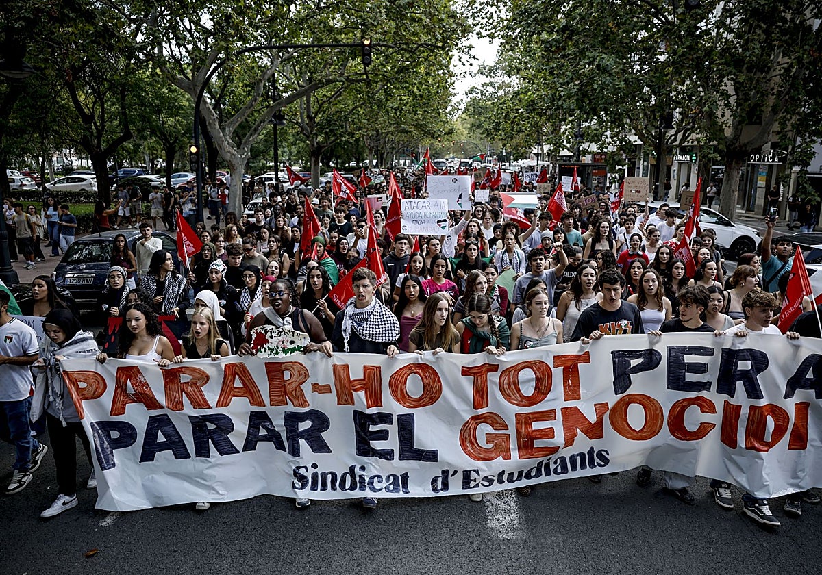 Protesta por Palestina en Valencia.