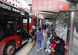 Una parada de la EMT.