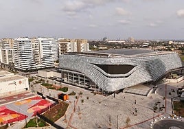 Aspecto general del Roig Arena a vista de dron.