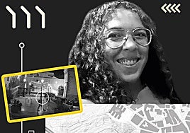 Juanjo, con un cartel que denunciaba la desaparición de Bea.