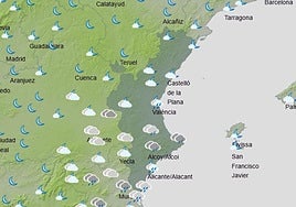 Mapa con las lluvias que tendrán lugar durante los próximos días.