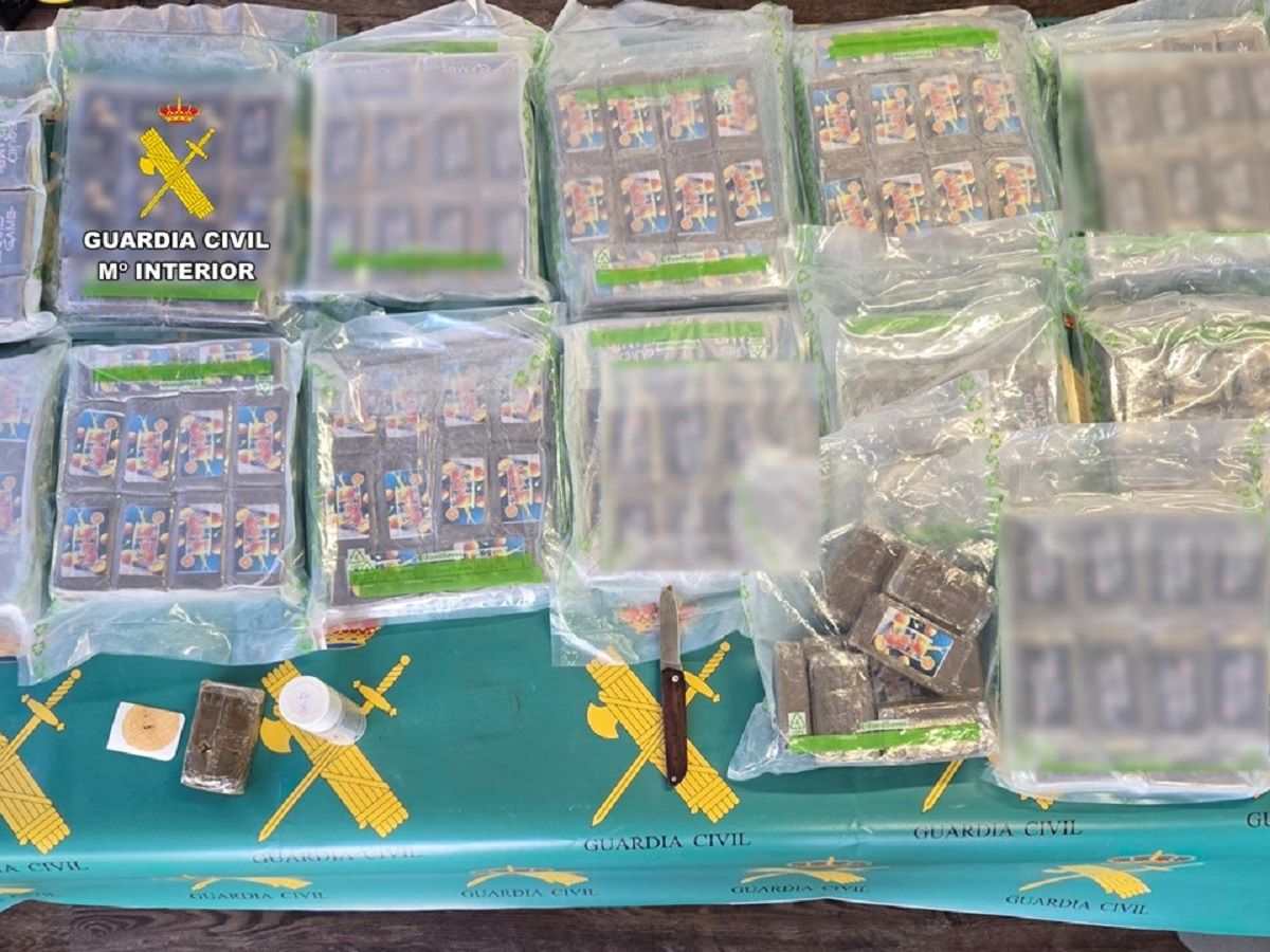 La droga intervenida por los agentes en el puerto de Dénia.