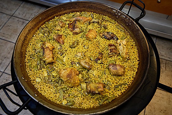 Una paella valenciana.