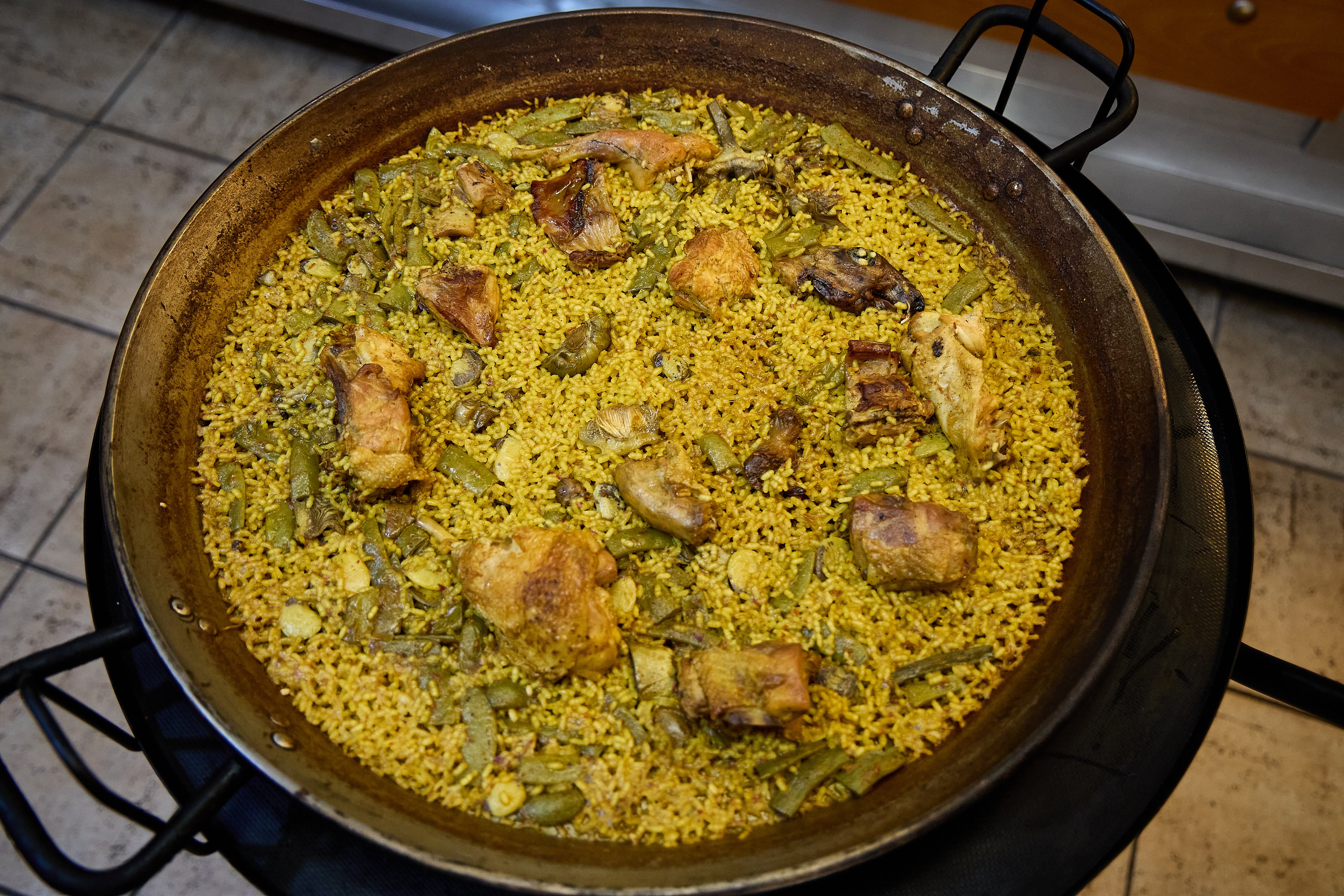 Una paella valenciana.