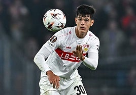 Chema Andrés, en un partido con el Stuttgart.