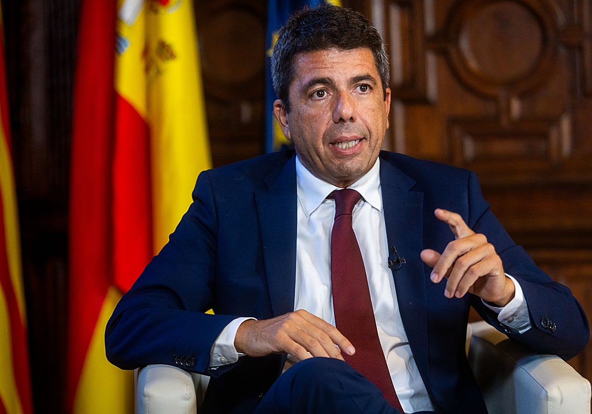 El president de la Generalitat, Carlos Mazón, durante la entrevista concedida a este diario.