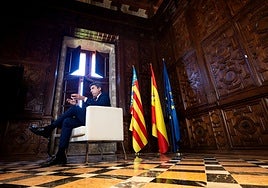 El president Carlos Mazón, durante la entrevista.