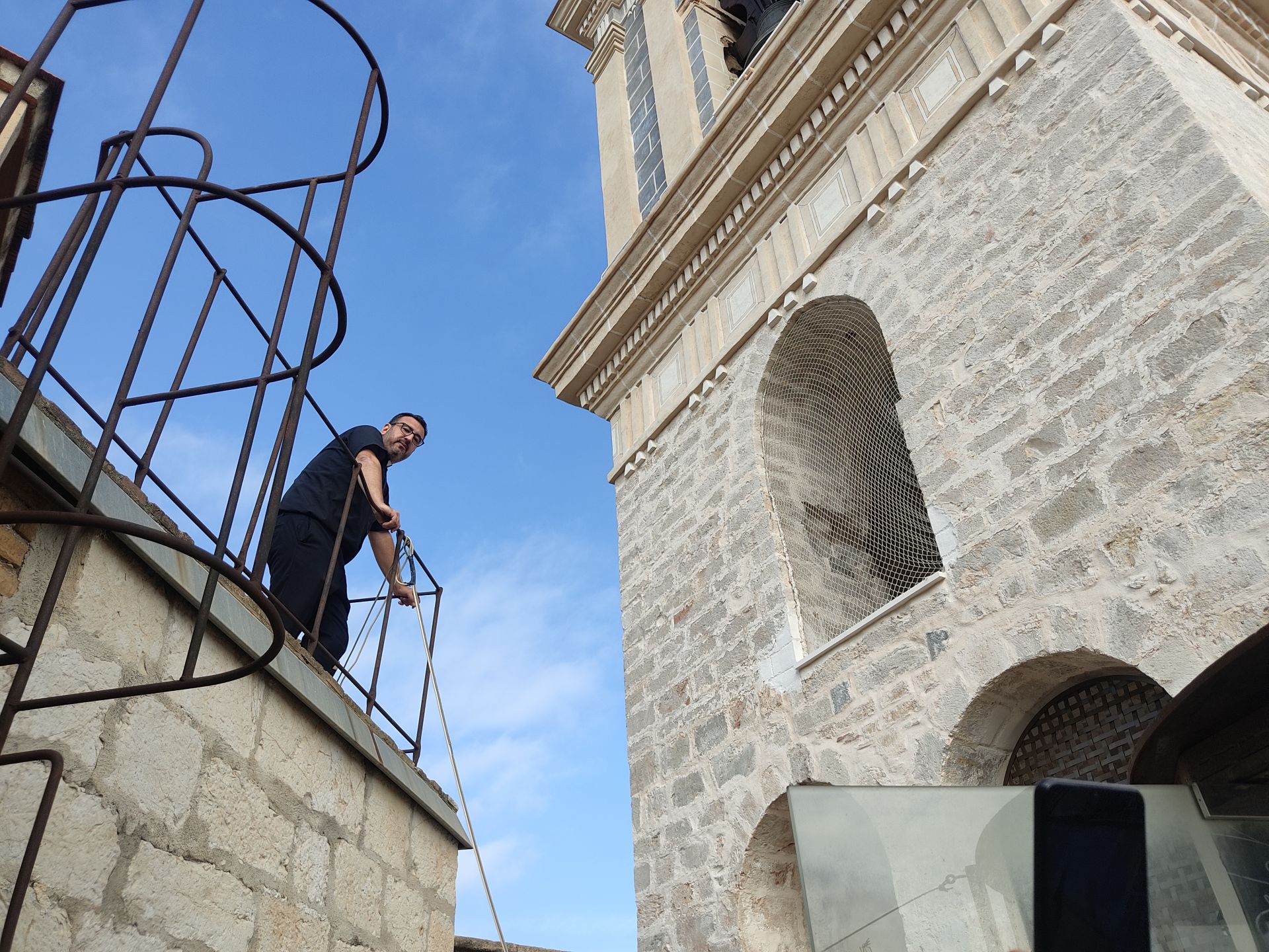 Llorens en la cubierta de la Colegiata.