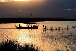 Puesta de sol en la Albufera.